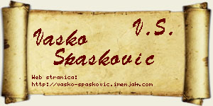 Vasko Spasković vizit kartica